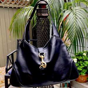 Gucci “Jackie-O” black hobo bag w gold hardware